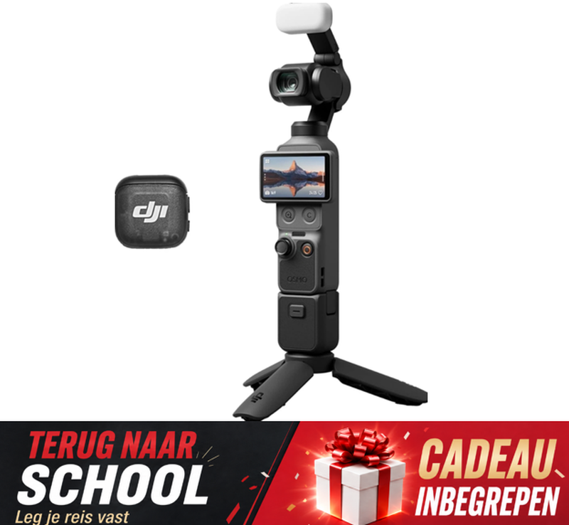 DJI Osmo Pocket 4 Creator Combo, Pocket Gimbal Vlogcamera, 1″ CMOS & 4K/240 fps, 3-assige stabilisatie, 2x verliesvrije zoom, 14-stop dynamisch bereik, 107 GB ingebouwde opslag, handgreep met 1/4″-schroefdraad