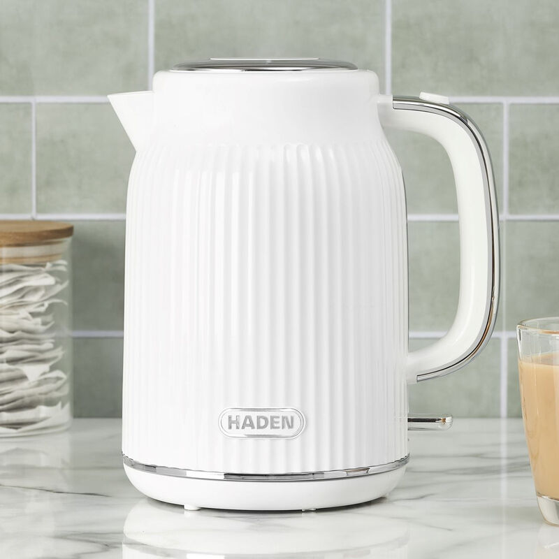 York Kettle, 1.7L, Rapid Boil, Coated Stainless Steel, White - 211248