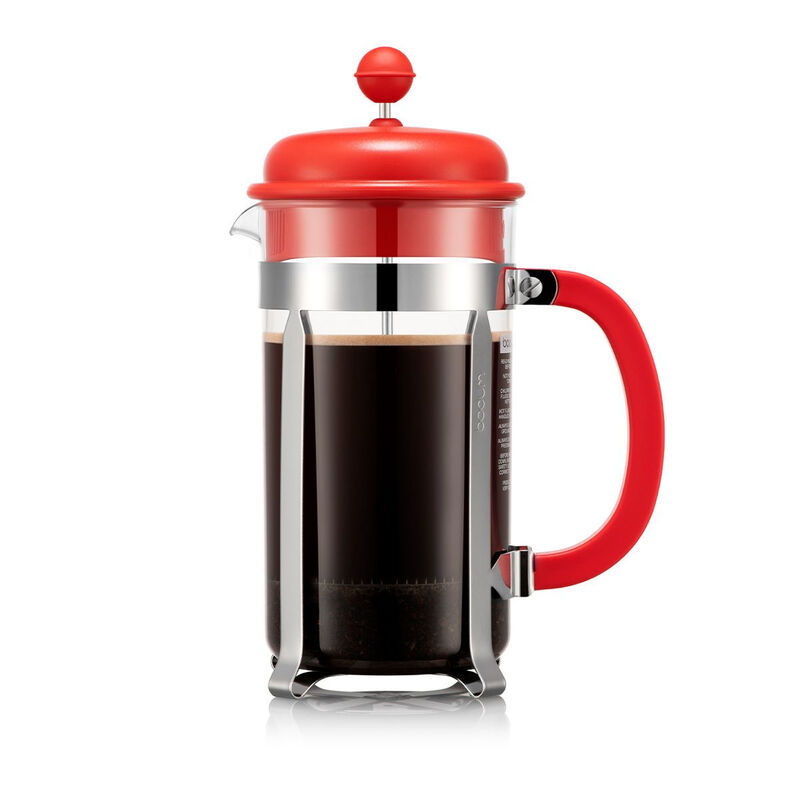 Bodum Caffettiera franse pers koffiezetter - 1 L, felrood, 8 kopjes