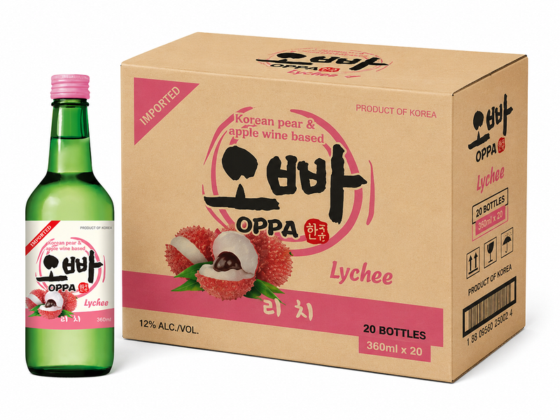 OPPA Soju Lychee 12% 20 x 360 ml