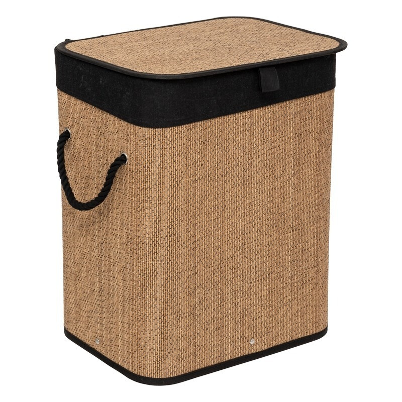 Bambus wäschekorb 60l braun