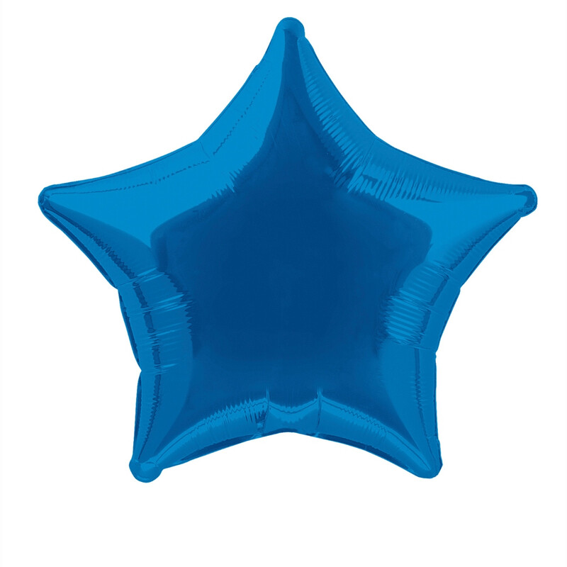 Unique Star Foil Balloon, Royal Blue, 50cm