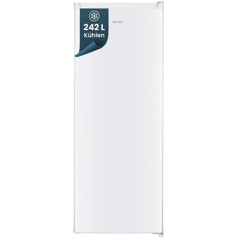 homeX Freistehender Großer Kühlschrank CS2421E-W, 242 L [Energieeffizienzklasse E]