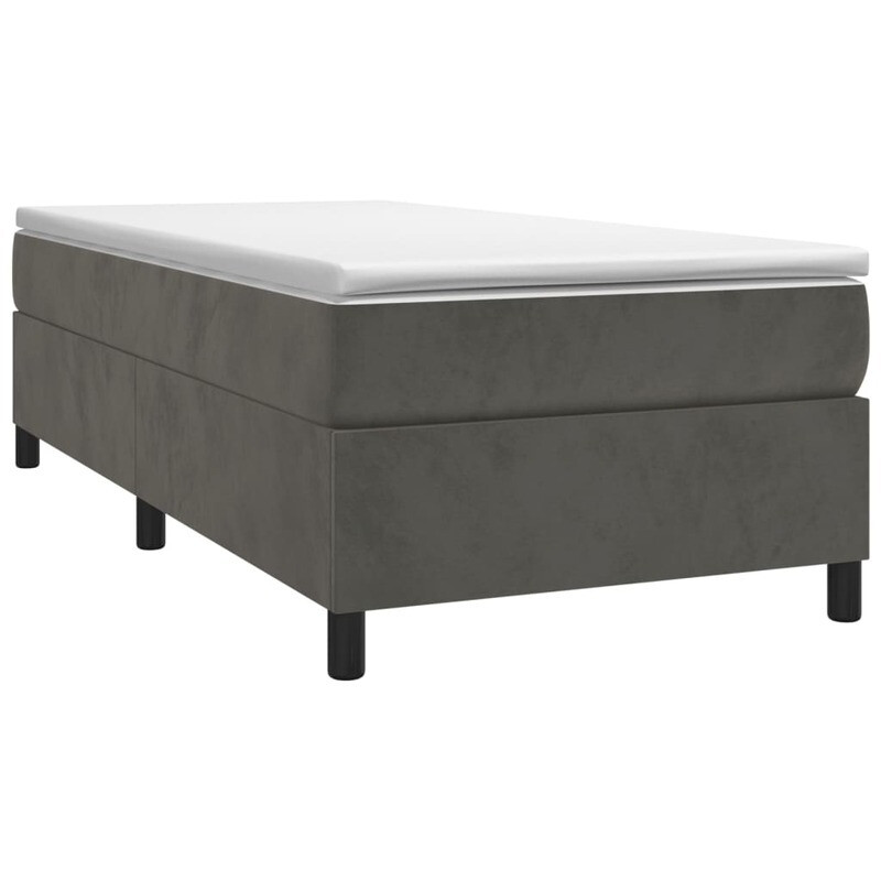 vidaXL 90x200 cm Boxspringbettgestell, Dunkelgrauer Samt, Integrierte Latten
