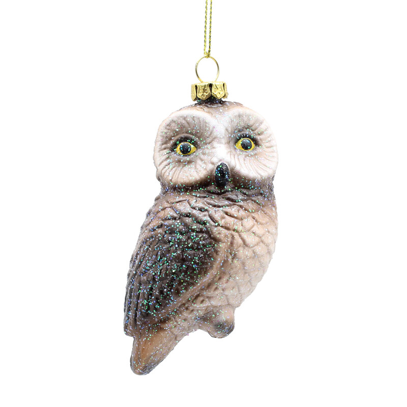 Festive Christmas Hanging Brown Owl Decoration: 10cm Festive Ornament for Holiday Tree & Seasonal Party Decor