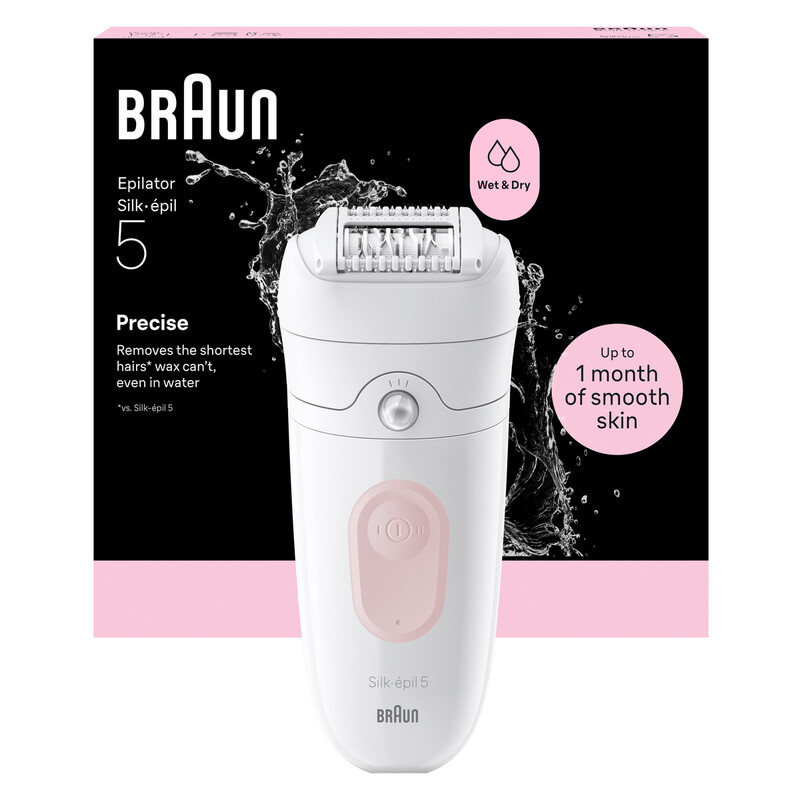 Braun Silk-Epil 5 Se5-000 Epilierer - 1 Stück - Massageroller - Nass- Und Trockenanwendung - Inklusive Trimmeraufsatz