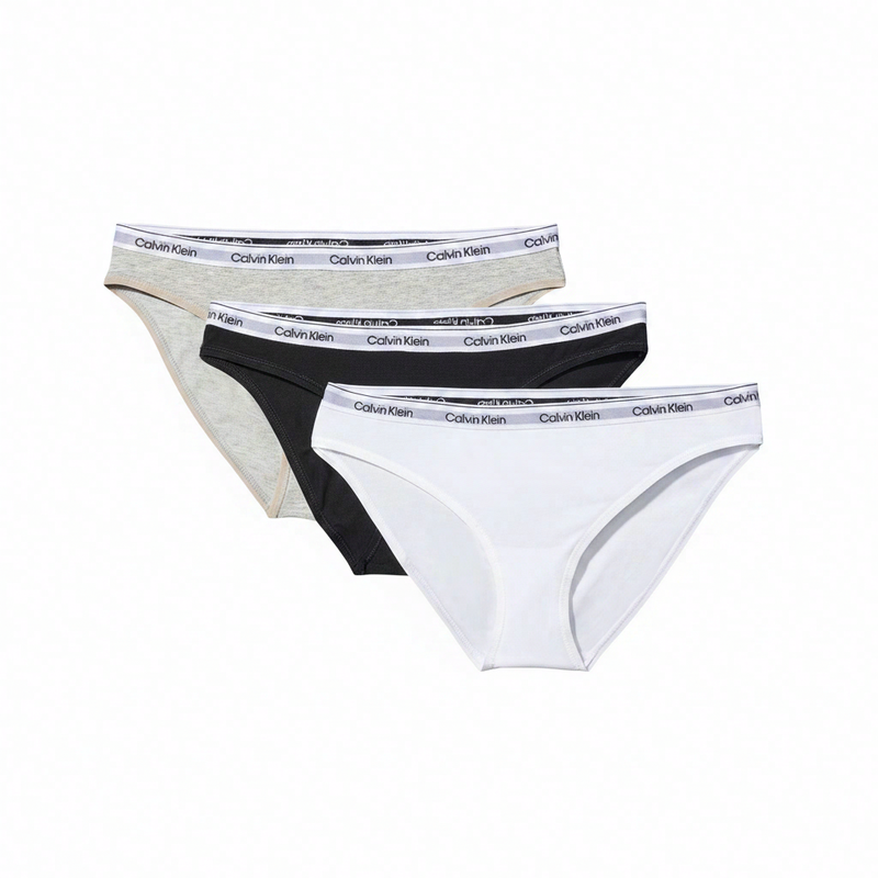 Calvin Klein - 3 Pack Slip Bikini - Icon Logo - Zwart, Grijs, Wit XL