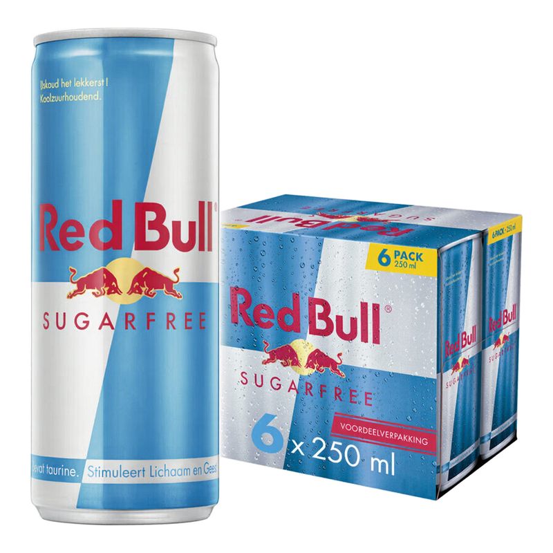 Red Bull Suikervrije Energiedrank - 6 x 250 ml