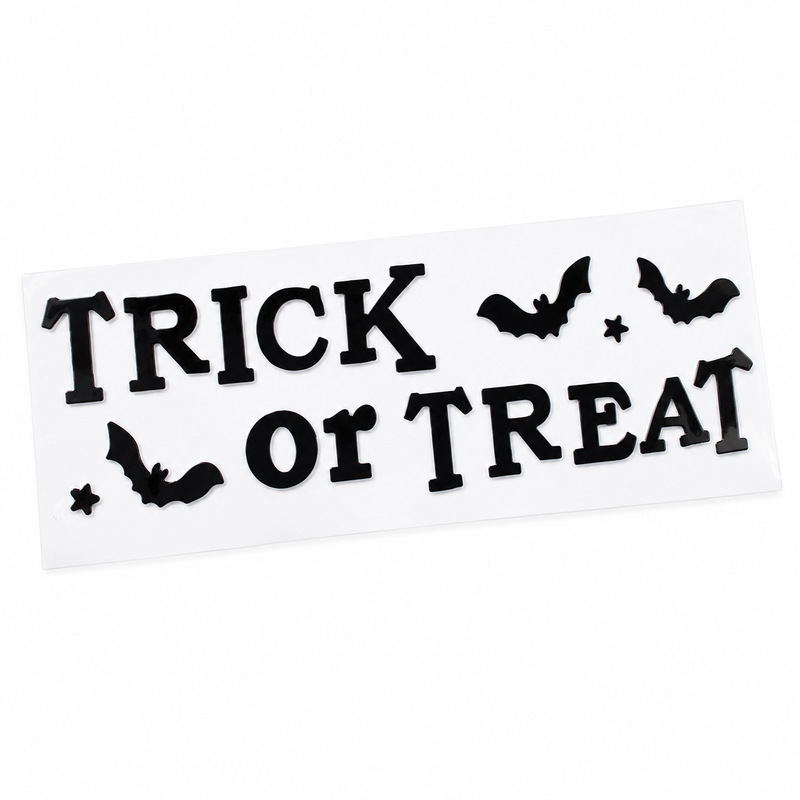 Festive 50Cm Black Trick Or Treat Window Stickers