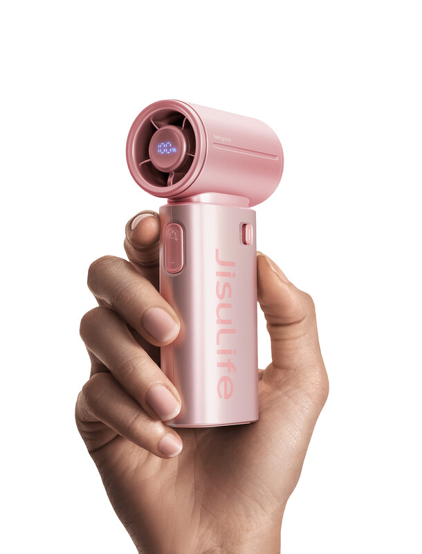 JISULIFE Tragbarer Gebläseventilator 9S Turbo – Ausgestattet mit einer robusten 5000 mAh Power-Cell für eine beeindruckende Laufzeit von 22 Stunden, mit 5 variablen Geschwindigkeitsstufen, einem platzsparenden Mini-Formfaktor, ideal für unterwegs, ob auf