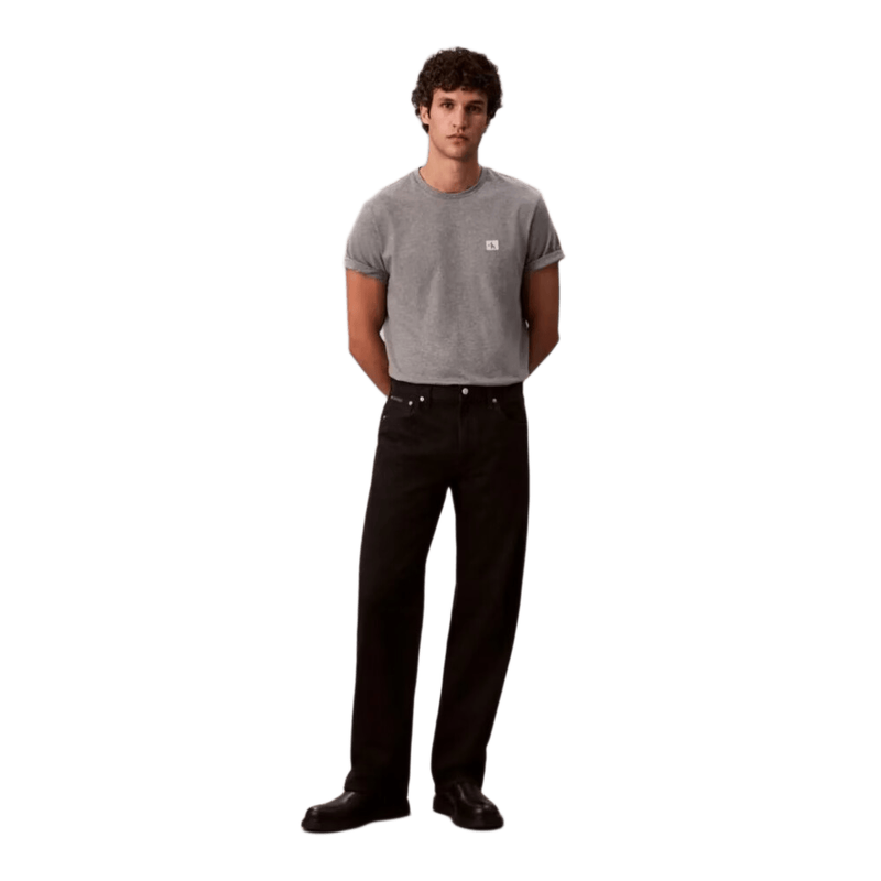 Calvin Klein Gray Cotton Badge T-Shirt - Marble