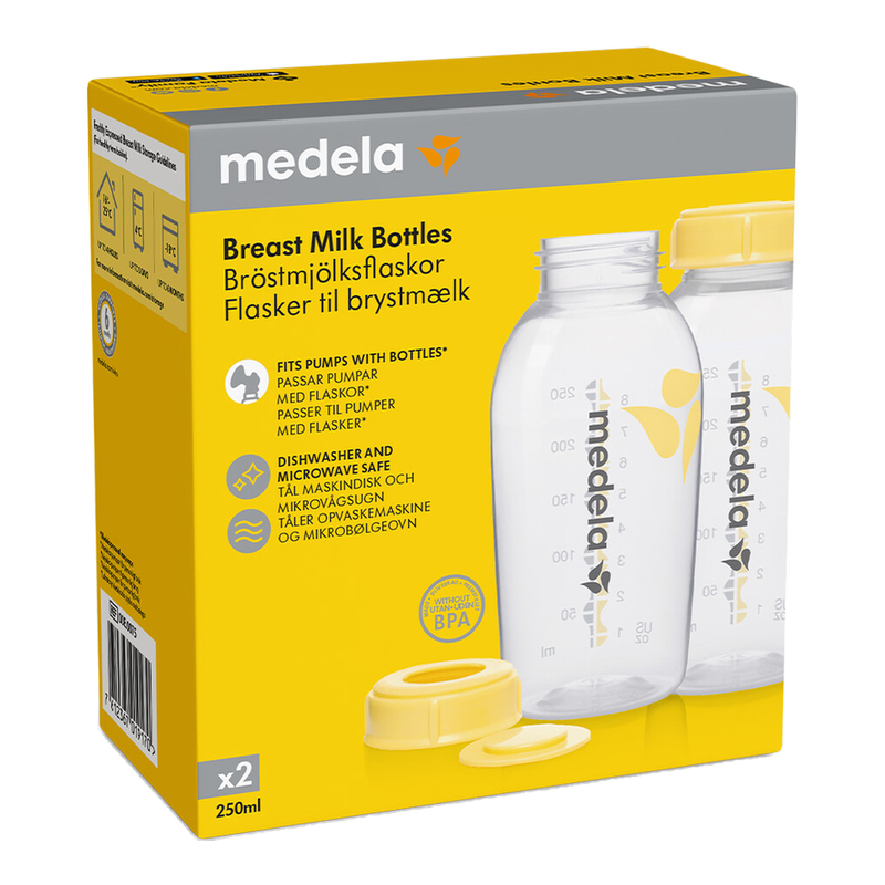 Medela Breastmilk Storage Bottle With Lid 250Ml 2 Pack