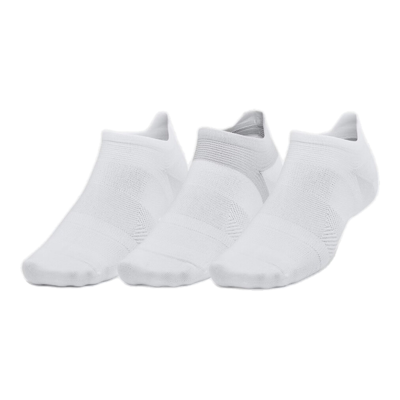 Under Armour ArmourDry Run Lite Unisex 3-Pack No Show Tab Socks - White