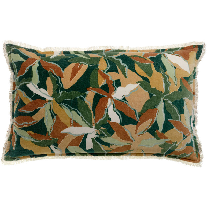 HOUSSE DE COUSSIN IMPRIME ALINA PETROLE
