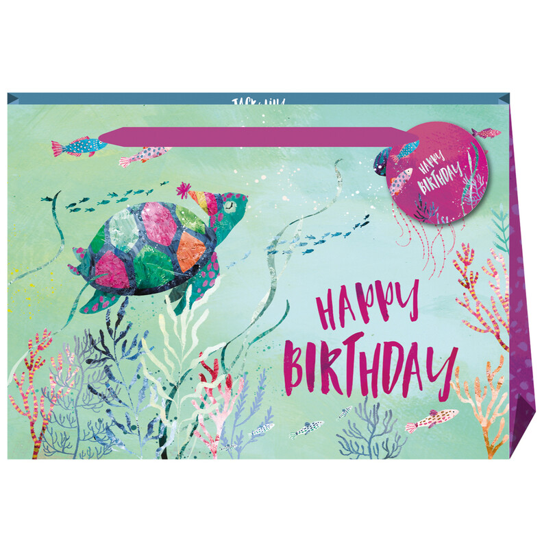 Happy Birthday Turtle Shopper Gift Bag