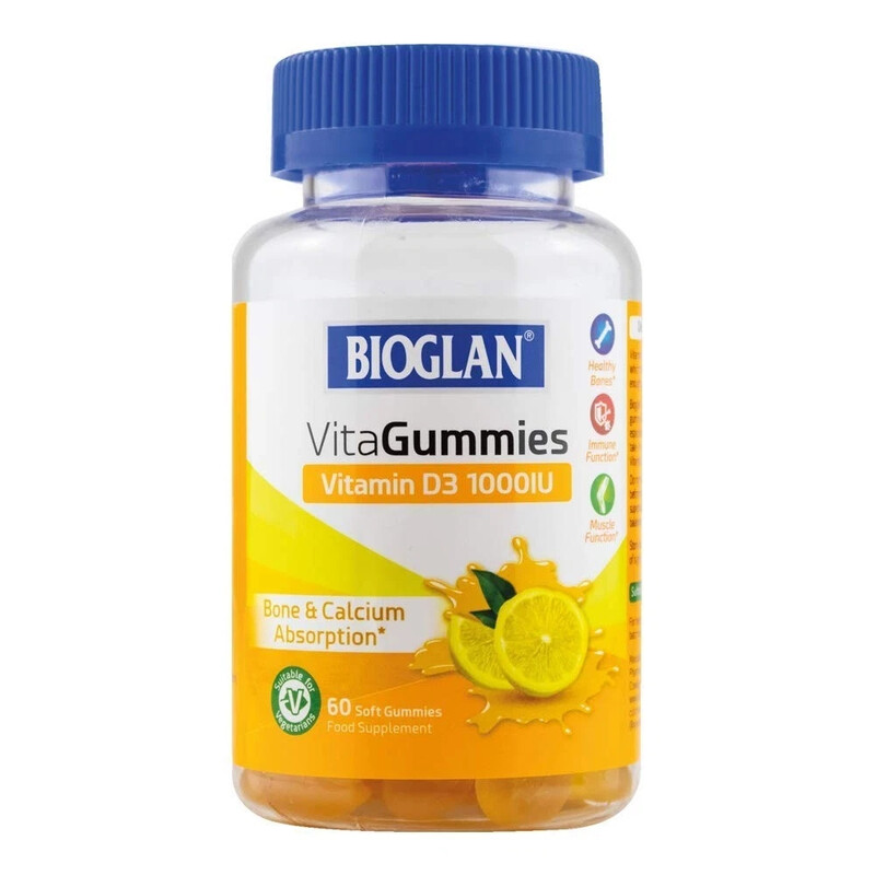 BIOGLAN Supplements: VitaGummies Vitamin D3 Gummies for Bone, Muscle & Immune System Support - 60 Gummies
