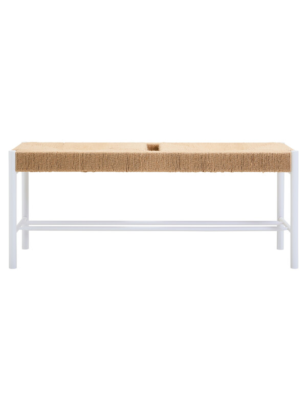 Interiors by Premier Bench Bandar Beech Wood & Hemp Rope White/Natural