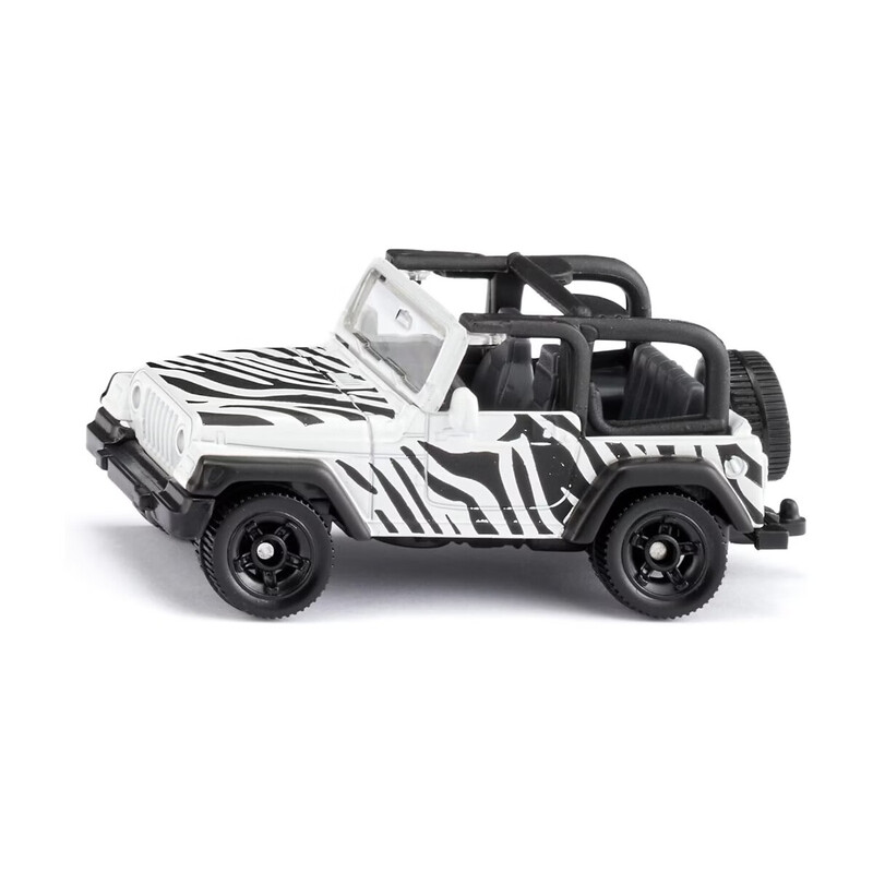 SIKU 1546 Jeep Wrangler Safari Spielzeugmodell, Metall/Kunststoff, Schwarz/Weiß