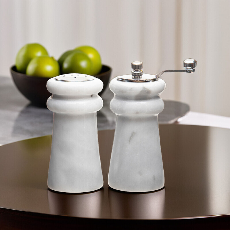 Maison By Premier Salerno Salt & Pepper Mills Marble White