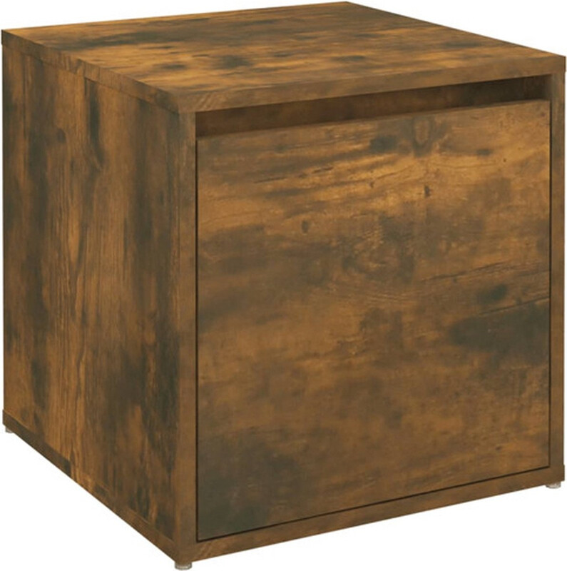 vidaXL Opbergdoos met lade - Rook eiken, 40,5 x 40 x 40 cm