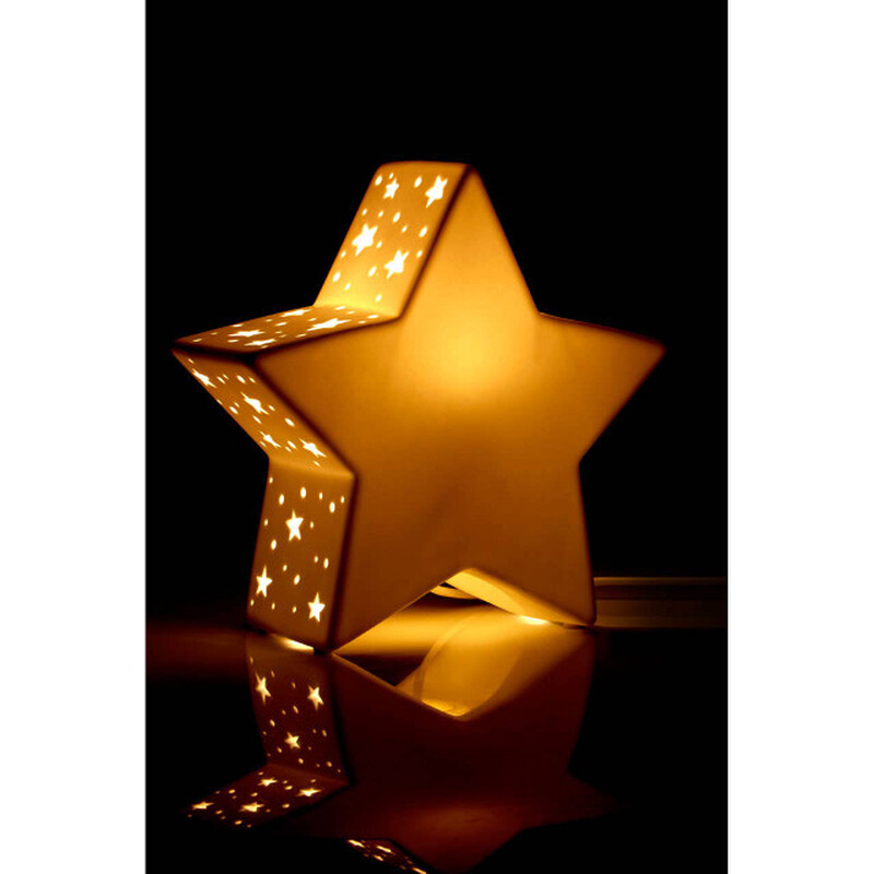 Night Light Ola Star Ceramic White