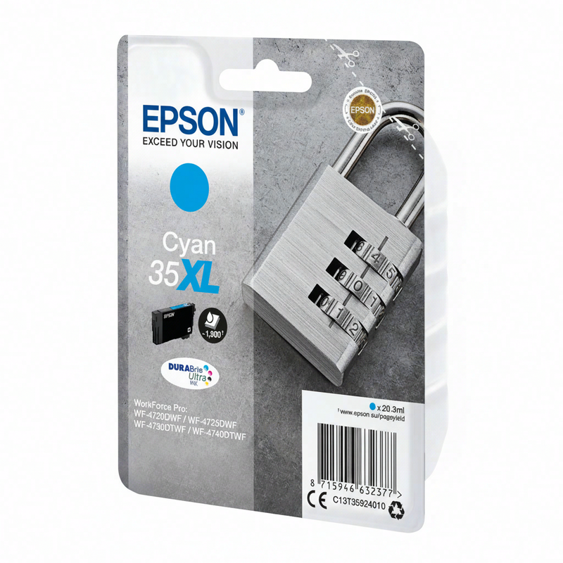 Epson Padlock cyaan 35XL DURABrite Ultra inkt, enkelverpakking