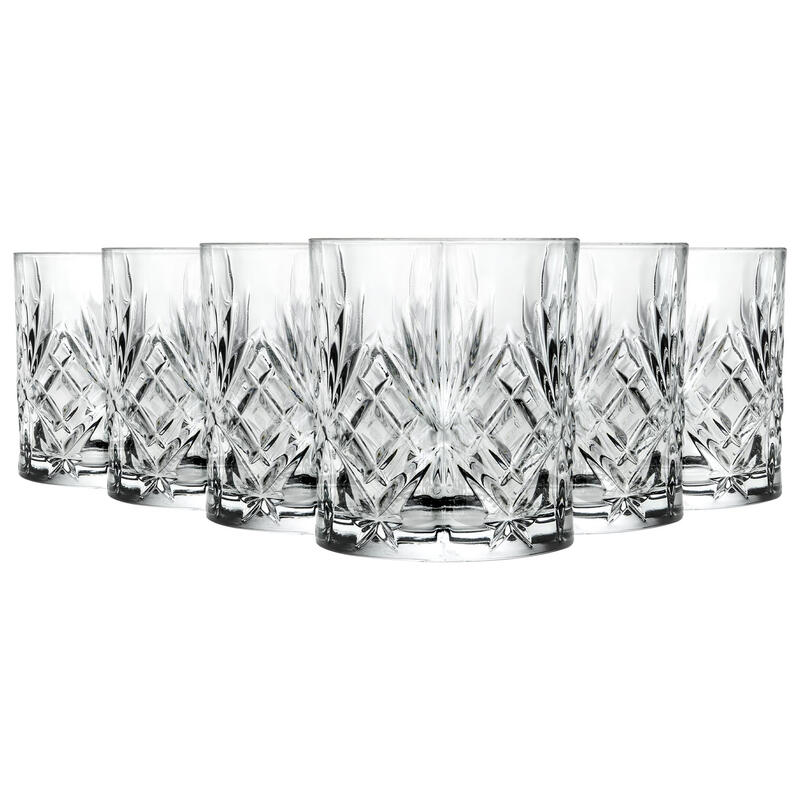 RCR Crystal 340ml Melodia Whisky Glass Set of 6 - Elegant Tableware Glassware for Your Favorite Spirits and Cocktails