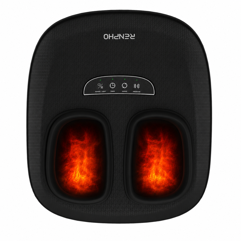 RENPHO Shiatsu Foot Massager with Heat Function, Kneading Massage, 3 Pressure Intensities, Black