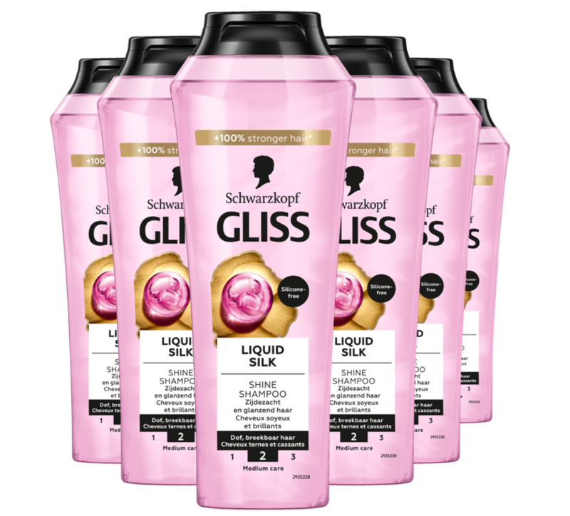 Gliss-Kur Shampoo - Vloeibare zijde, 6 x 250 ml