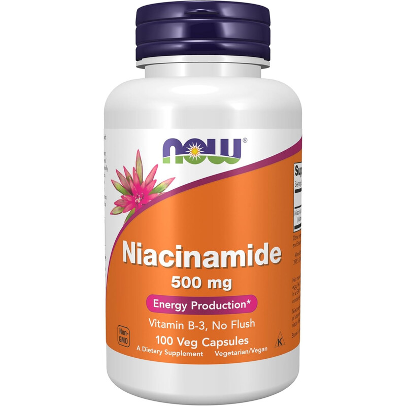 Now Foods Niacinamide Vitamin B3 500Mg Daily Wellness Support Capsules - 100 Capsules