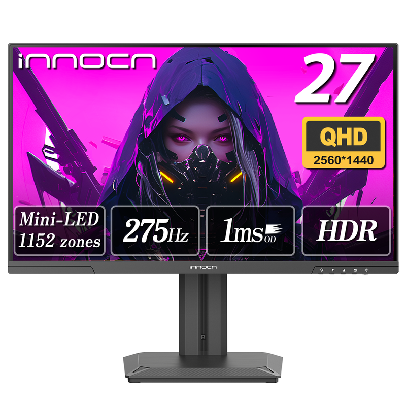 INNOCN 27 Zoll Mini LED Gaming Monitor: 275 Hz 1 ms, 2K IPS Panel, 99% Adobe RGB, HDR 1000, FreeSync Premium, Höhenverstellbar - 2751S PLUS