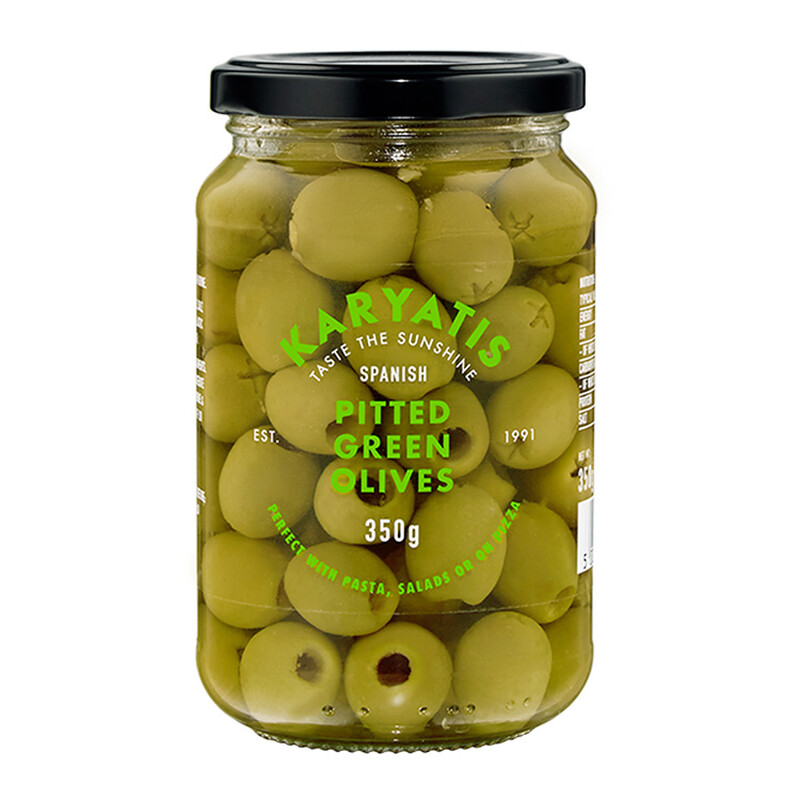 Karyatis Spanish Green Pitted Olives 350G