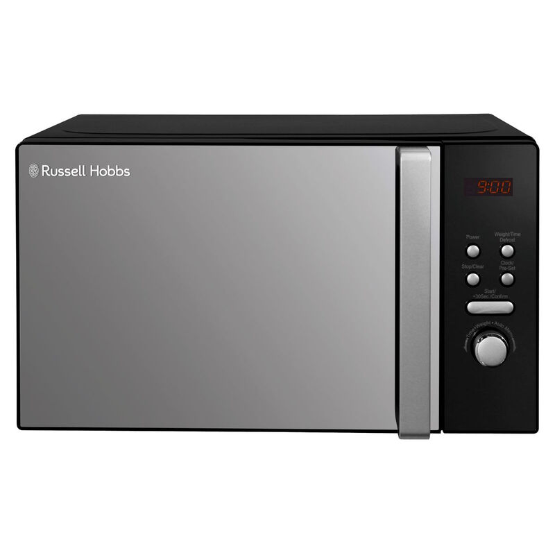 Russell Hobbs 20L Digital Microwave, 800W Power, 5 Cooking Levels, Black Finish - Perfect Compact Oven for Small Kitchens
