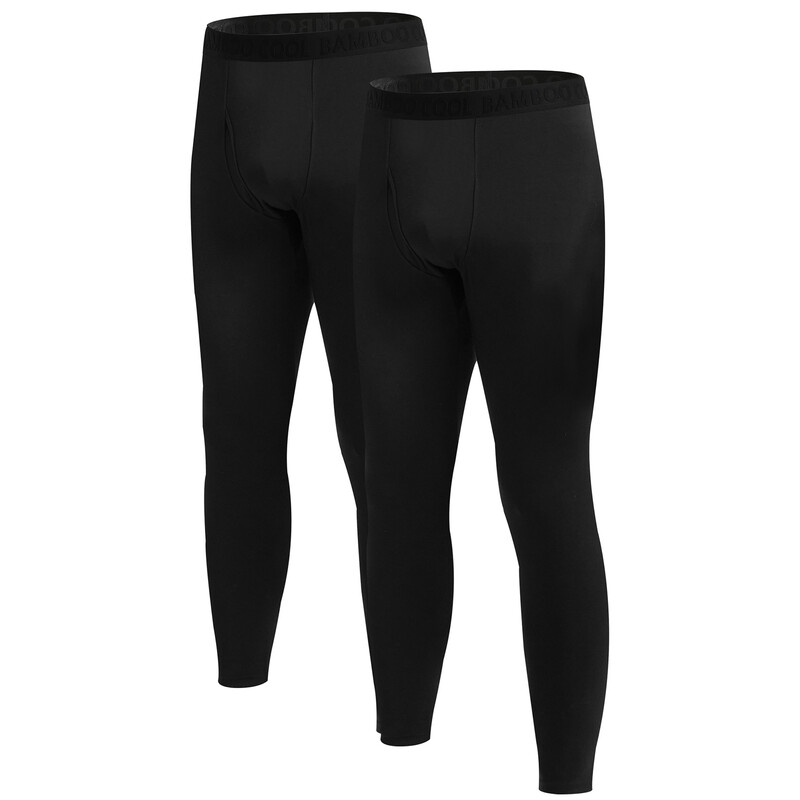 Men's Lightweight Thermal Underwear Bottoms Fleece Lined Long Johns for Men Base Laye