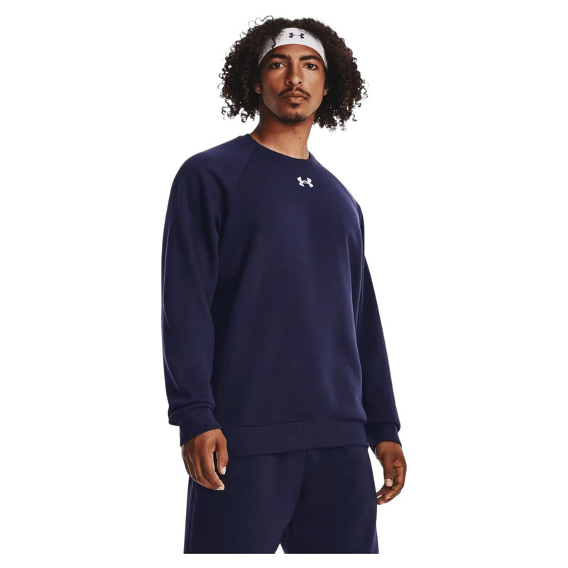 Under Armour Heren Ua Rival Fleece Crew Navy-Wit Rival Collectie M