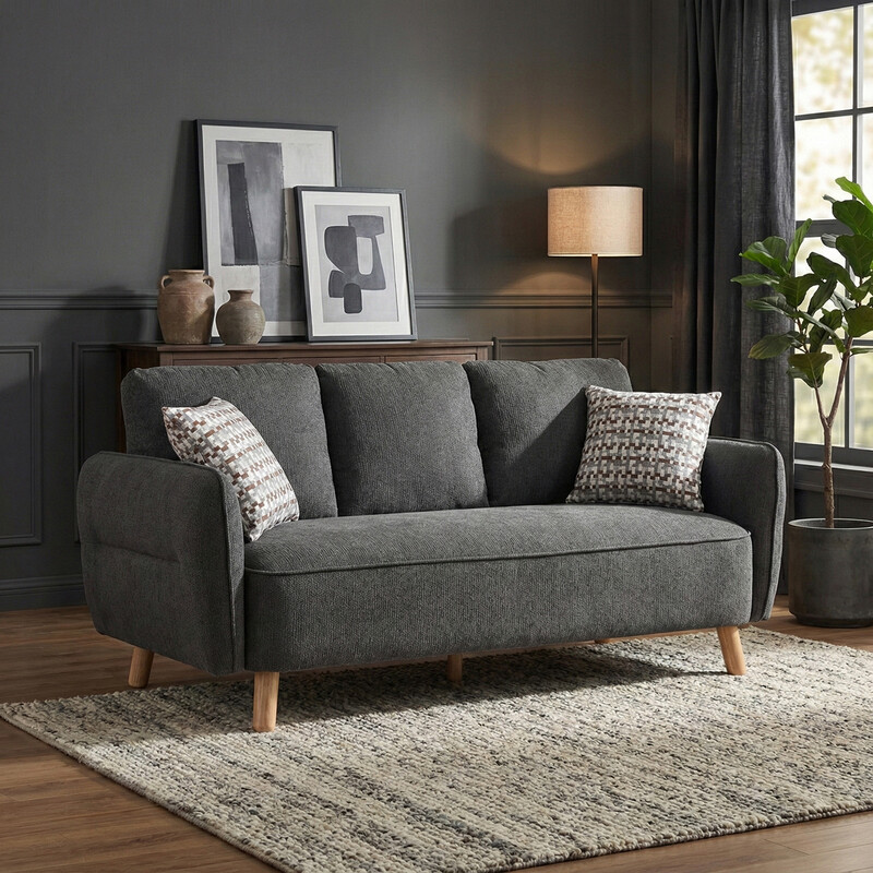 Sofa Georgia 3 Seater Dark Grey