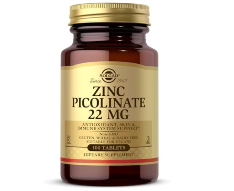 Solgar Zinc Picolinate Immune Skin & Hair Support 22 mg - 100 Tablets