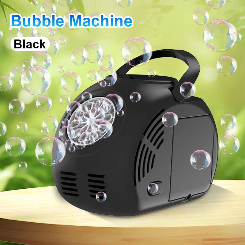 Portable Handheld Automatic Bubble Machine - Black, Electric Bubble Maker, Easy to Us