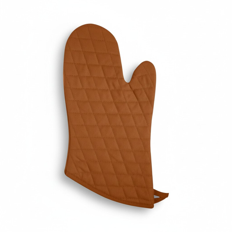Single Oven Glove Love Colour 100% Cotton Terracotta