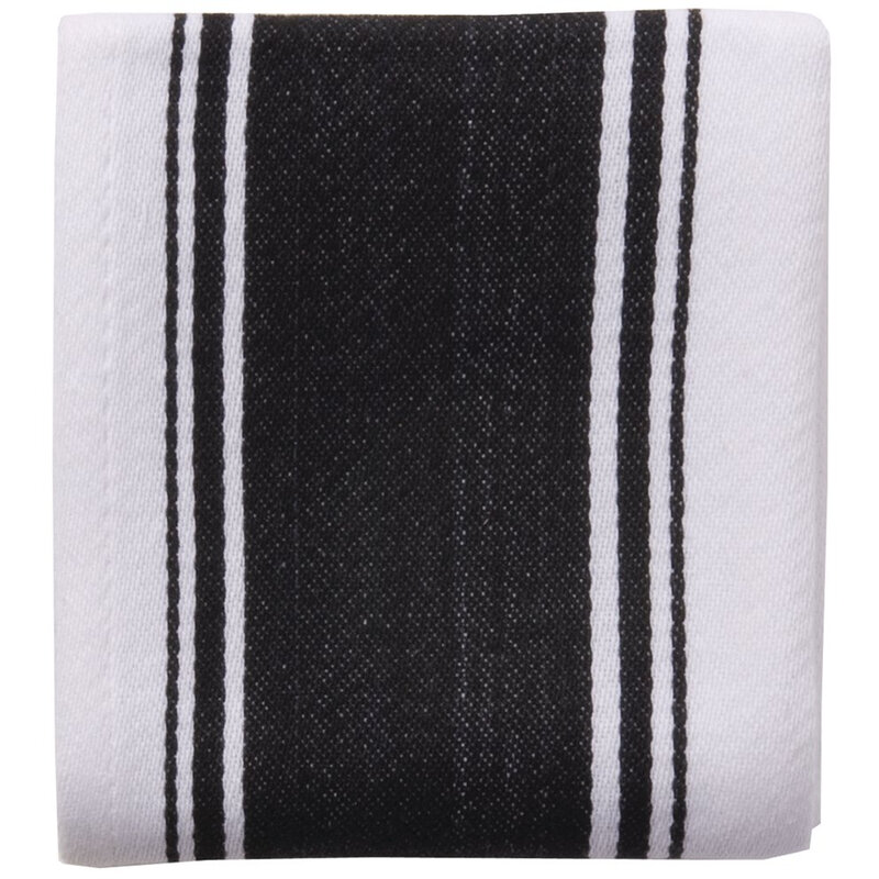 Tea Towel Love Colour Striped 100% Cotton Black 46x71cm