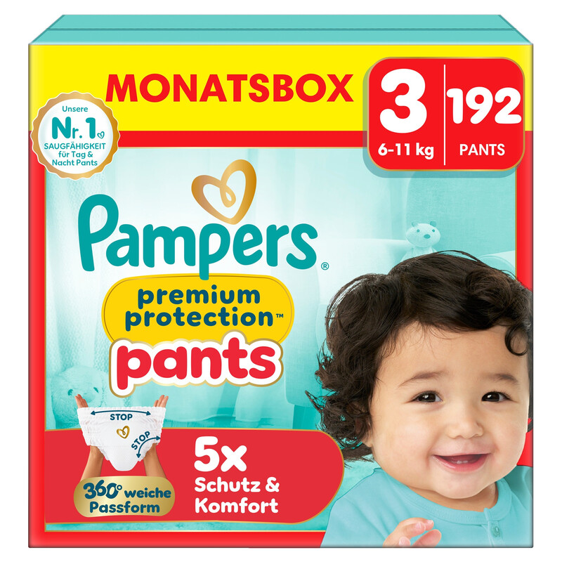 Pampers Baby Pants Premium Protection Gr. 3 (6-11 kg) Monatsbox, 192 St