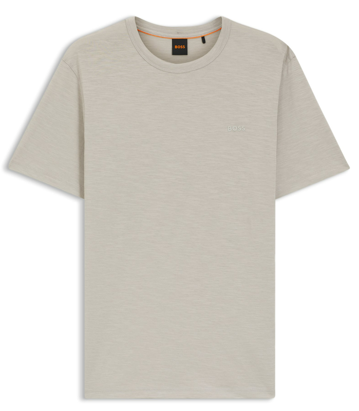 BOSS Cotton Jersey T-Shirt with a Twill Patch - Light Grey