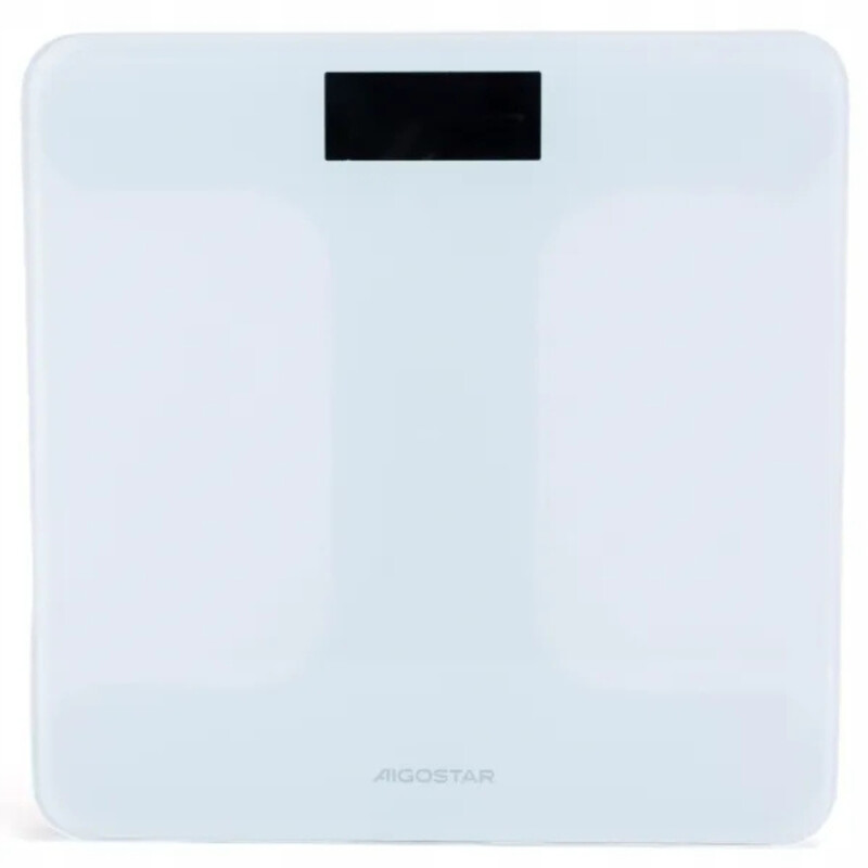 Aigostar Personenwaage / 180 kg / Plattform aus gehärtetem Glas / Weiß / VDE / Devin