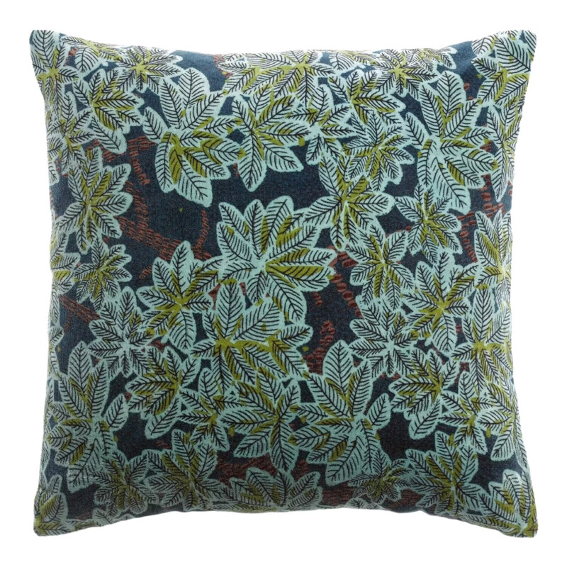 HOUSSE DE COUSSIN IMPRIME ARIANE PETROLE