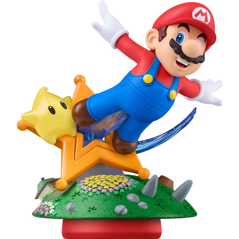 Nintendo Amiibo Figur Mario & Luma, Super Mario Serie, NFC Sammelfigur, Interaktives Gaming-Zubehör kompatibel mit Nintendo Switch & Switch 2