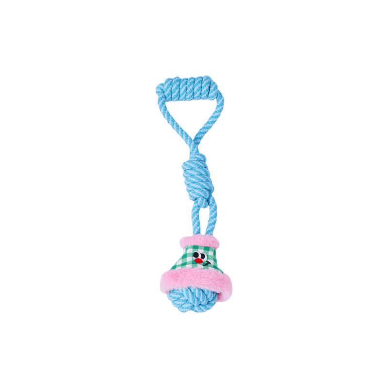 Zeze Lantern Rope Knot Pet Toy, Interactive Chew Toy For Cats Dogs (Pink/Green)