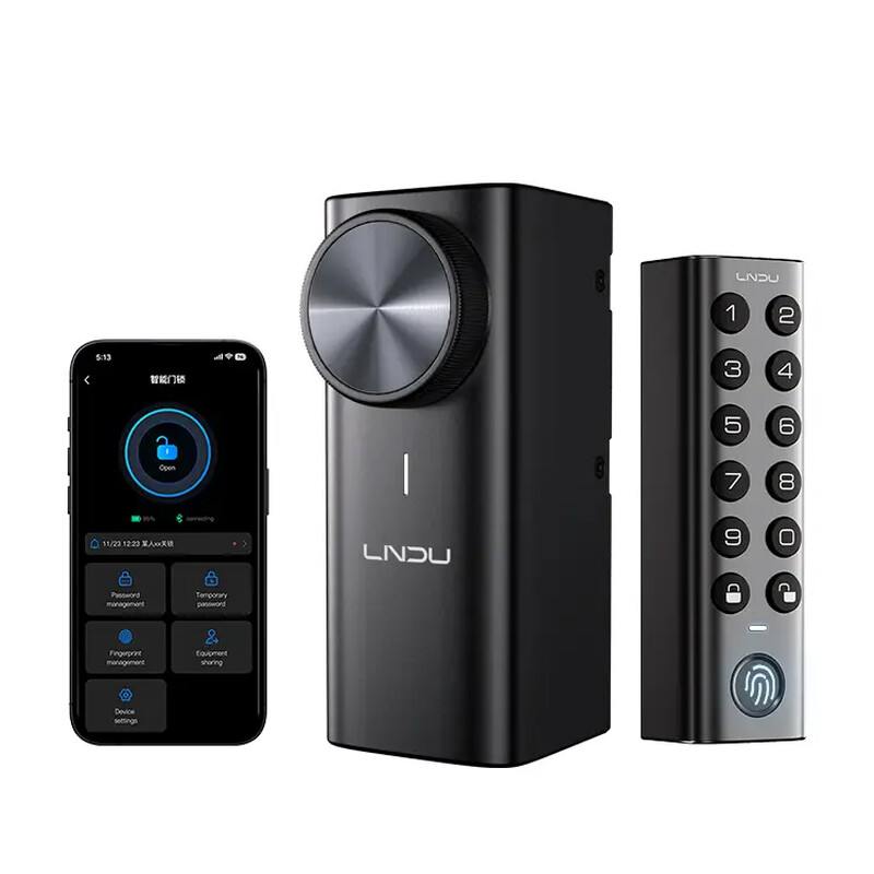 LNDU DL500 Smart Locks – Heim-Sicherheitssystem mit Fingerabdruck, einfache Montage, elektrisch, Retrofittierbar, Türschloss für Außentüren