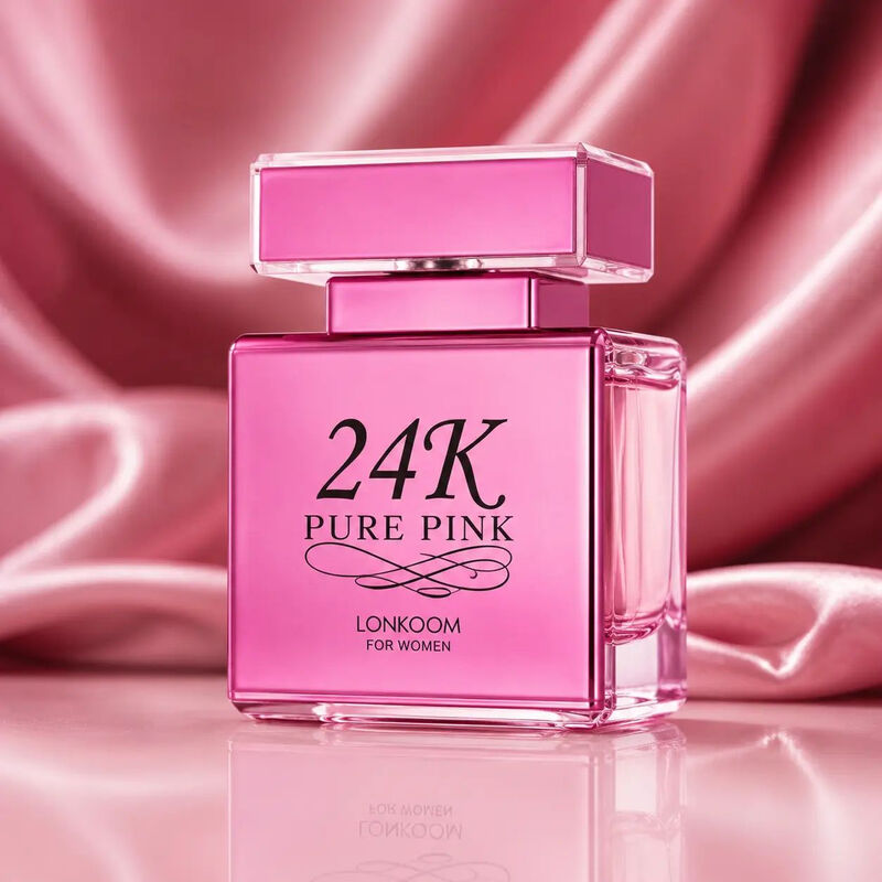 LONKOOM 24K Pretty Pink EDP parfum voor dames, 100 ml sappige appel, mango & amber bloemig fruitig langdurig parfum