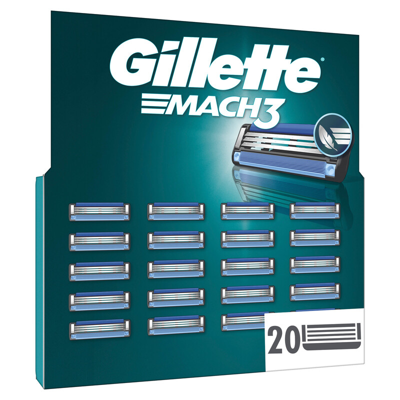 Gillette Mach3 Standard Männer Rasierer mit 20 Ersatzklingen, NEUER Klingenbeschichtung und Gleitstreifen für eine sanfte, gründliche Rasur.