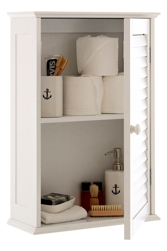 Maison By Premier White Shutter Wood Wall Cabinet